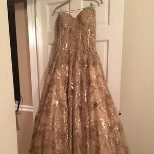 Gold evening ball gown